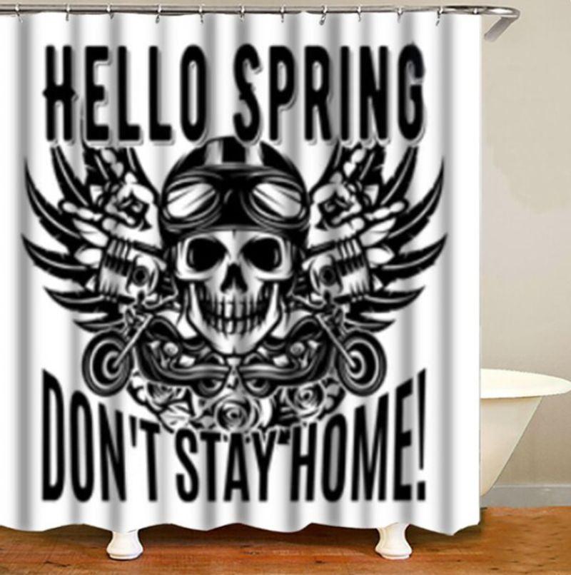 Bikergod Motorcycle Hello Spring Don't Stay Home Bathroom Decor Set NMQI110