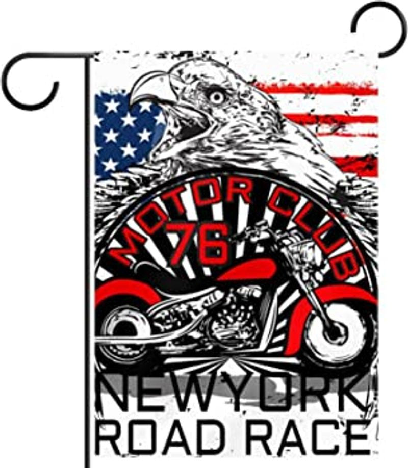 Bikergod Motorcycle NewYork Road Race 4th july independence day Garden Flag TLYA290