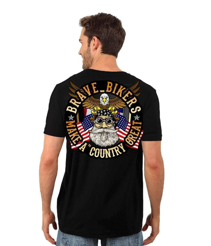 Bikergod Motorcycle Brave Bikers Make A Country Great T-shirt Design 2D Full Printed Sizes S - 5XL - NASA19