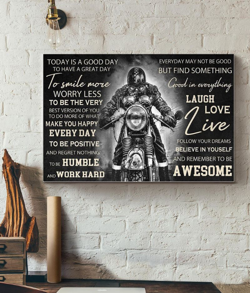 Bikergod Motorcycle TODAY IS A GOOD DAY TO HAVE A GREAT DAY Poster NANA261
