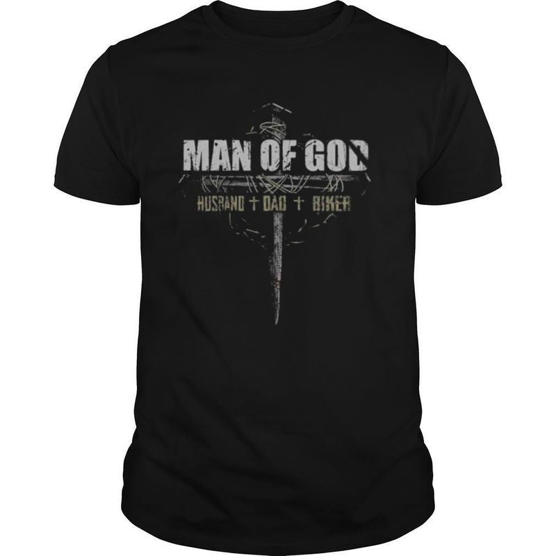 Bikergod Motorcycle Man of god husband dad biker T-shirt Design 2D Full Printed Sizes S - 5XL - NARA503