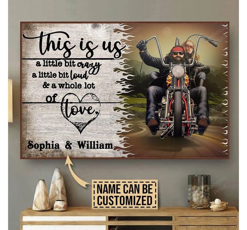 Bikergod Motorcycle This Is Us Motorcycle Couple Custom Names Poster NANA91