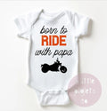 Bikergod Motorcycle Born to Ride with Papa COTTON Baby Onesie Bodysuit NAUA314