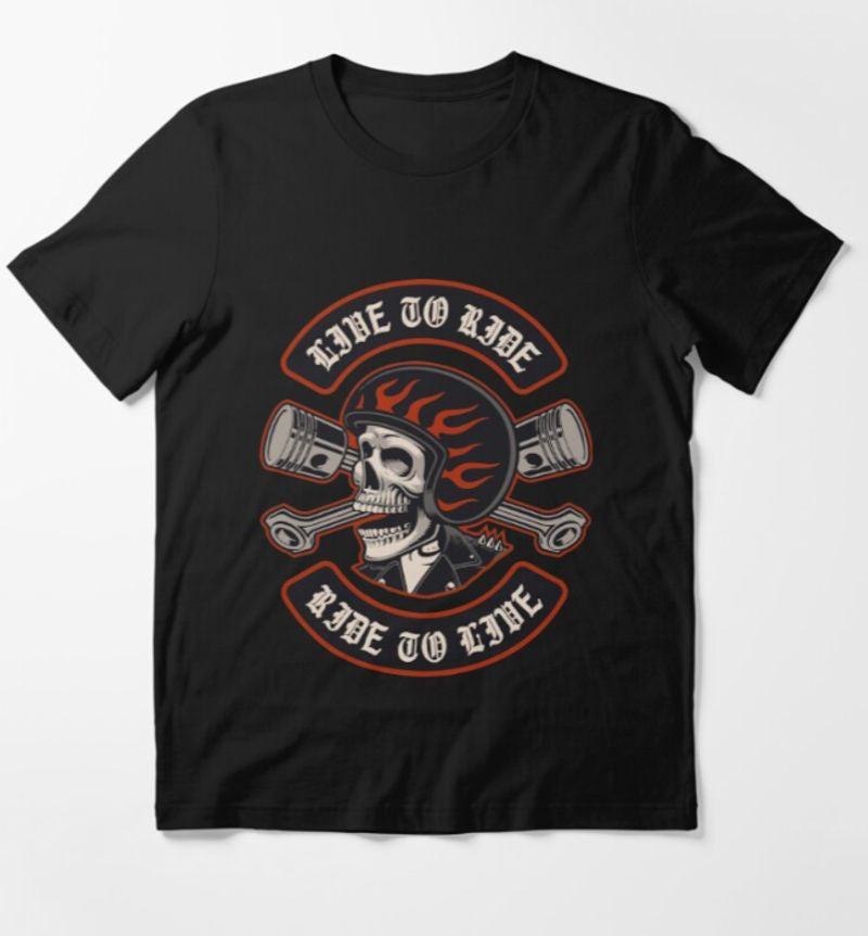 Bikergod Motorcycle live to ride, ride to live T-shirt Design 2D Full Printed Sizes S - 5XL - NAHA442