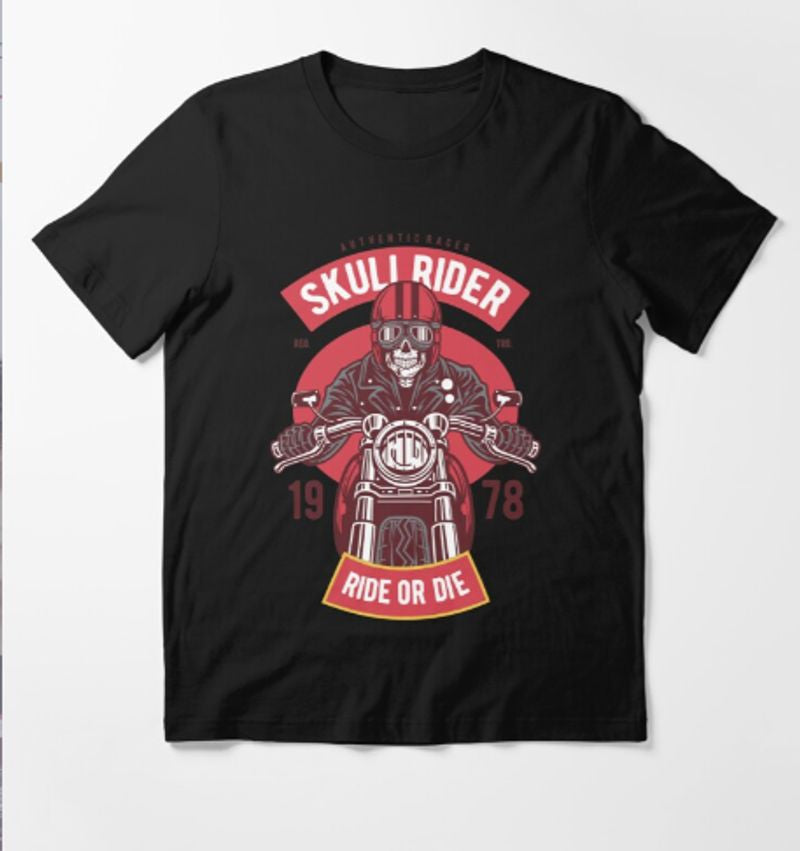 Bikergod Motorcycle skull rider ride or die T-shirt Design 2D Full Printed Sizes S - 5XL - TLEA231