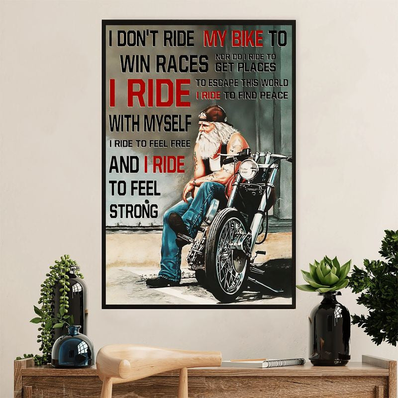 Bikergod Motorcycle Ride To Feel Strong Vintage Poster NANA209