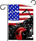 Bikergod Motorcycle July 4th Independence Day Garden Flag TLYA252