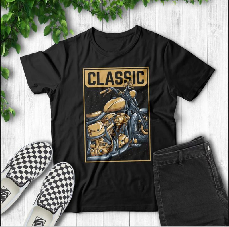Bikergod Motorcycles Classic Motorcycle T-shirt Design 2D Full Printed Sizes S - 5XL - NAEA277