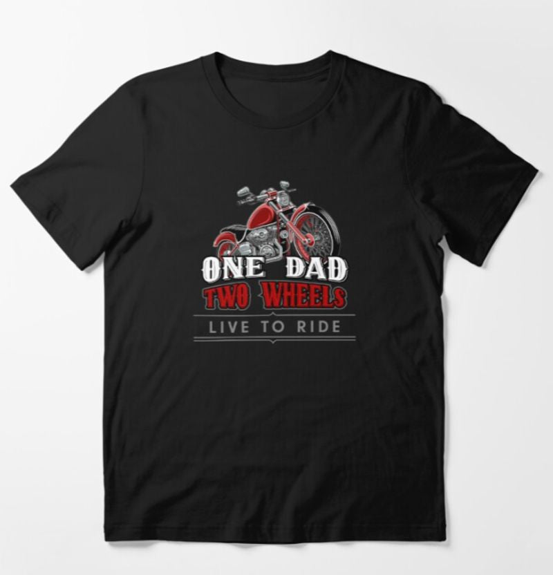 Bikergod Motorcycle One dad two wheels T-shirt Design 2D Full Printed Sizes S - 5XL - NATA523