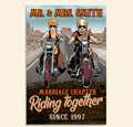 Bikergod Motorcycle Marriage Chapter Riding Together Custom Names And Year Poster NMQI115