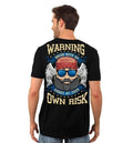 Bikergod Motorcycle Warning Biker With An Attitude T-shirt Design 2D Full Printed Sizes S - 5XL - NASA23
