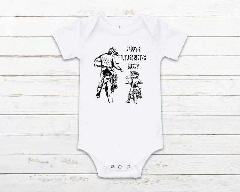 Bikergod Motorcycle Daddy's Future Riding Buddy COTTON Baby Onesie Bodysuit NAUA308