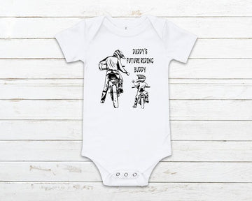 Bikergod Motorcycle Daddy's Future Riding Buddy COTTON Baby Onesie Bodysuit NAUA308