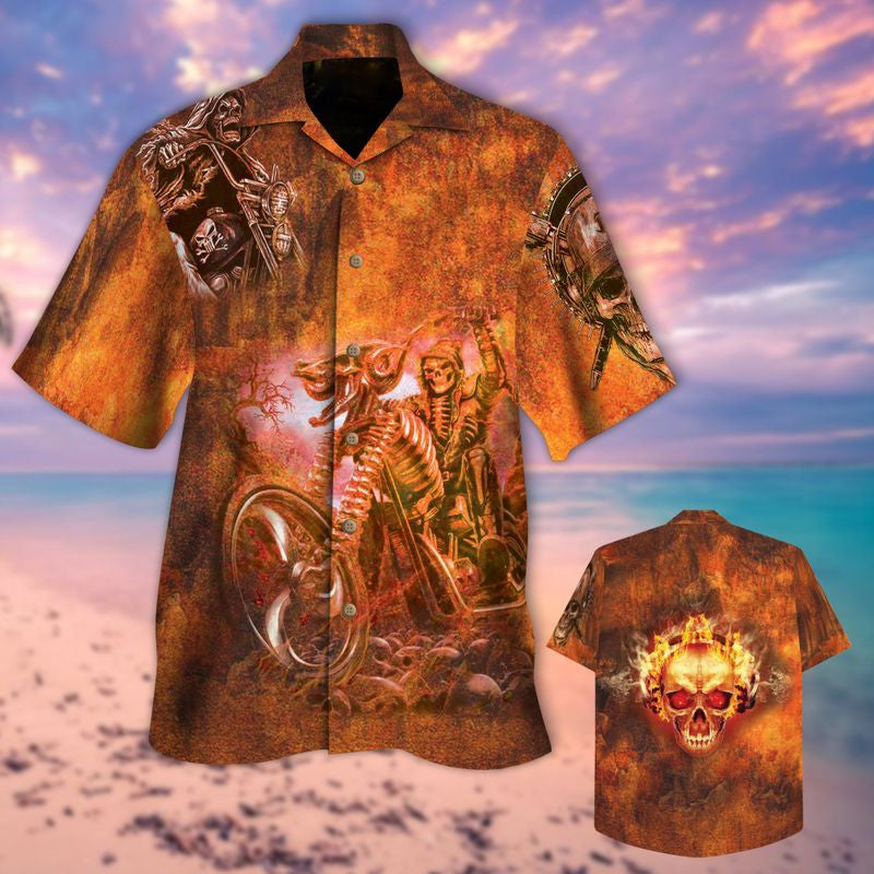 Bikergod Motorcycle SKULL BIKER Hawaii Shirt Design 3D Full Printed Sizes S - 5XL NASA54