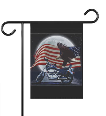Bikergod Motorcycle Fourth of July Independence Day Garden Flag NAXA76D