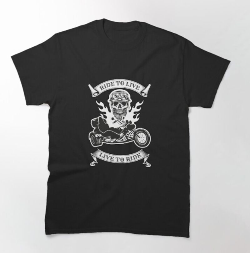 Bikergod Motorcycles Ride To Live T-shirt Design 2D Full Printed Sizes S - 5XL - NAGA517