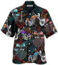 Bikergod Motorcycle And Drums Hawaii Shirt Design 3D Full Printed Sizes S - 5XL NASA484