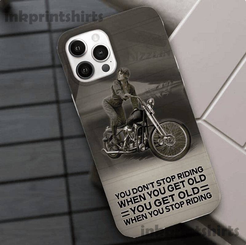 Bikergod Motorcycle Biker You Don't Stop Riding Phone Case Cover NMPC031