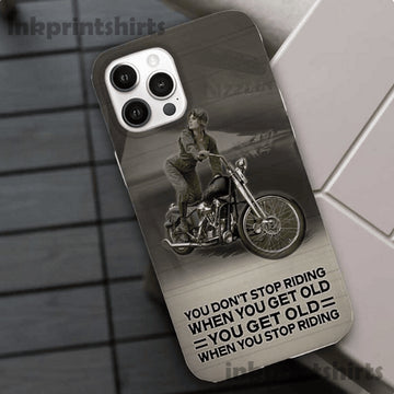 Bikergod Motorcycle Biker You Don't Stop Riding Phone Case Cover NMPC031