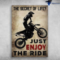 Bikergod Motorcycle The Secret Of Life, Just Enjoy The Ride Vintage Poster NAIA196