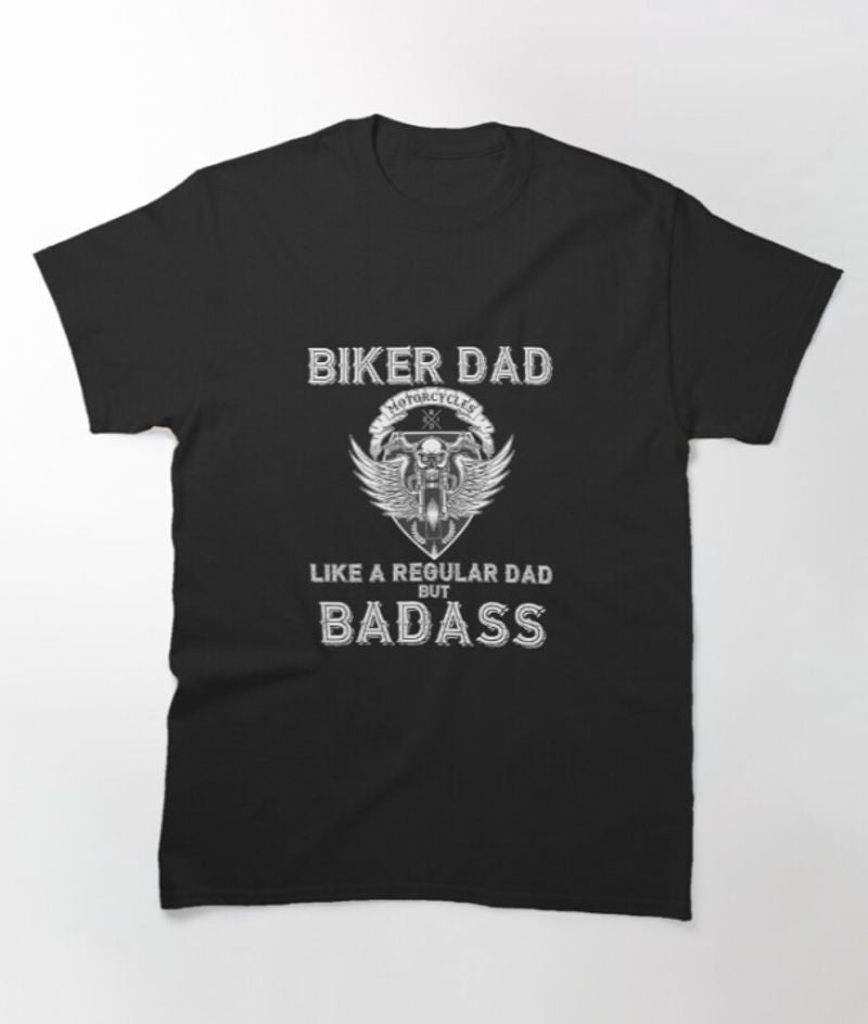 Bikergod Motorcycle Biker Dad Badass Skull Angel T-shirt Design 2D Full Printed Sizes S - 5XL - NAKA320