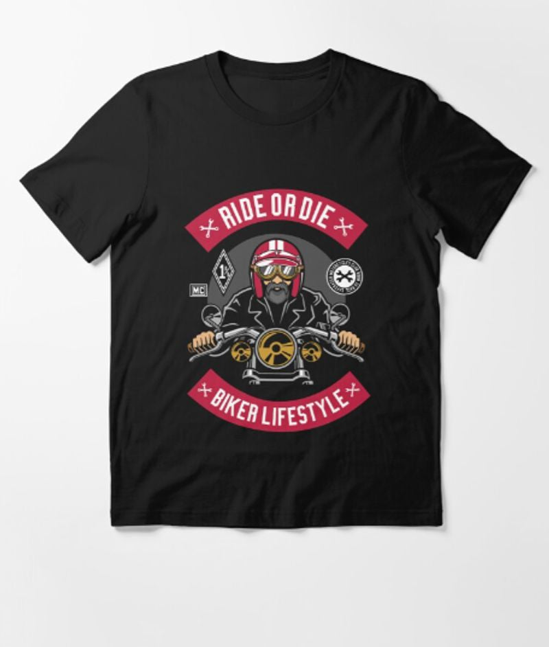 Bikergod Motorcycle ride or die biker lifestyle T-shirt Design 2D Full Printed Sizes S - 5XL - TLEA227