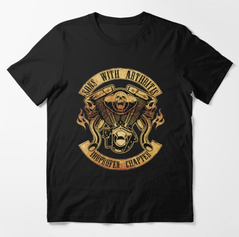 Bikergod Motorcycles Sons with Arthritis Ibuprofen Chapter T-shirt Design 2D Full Printed Sizes S - 5XL - NAGA542