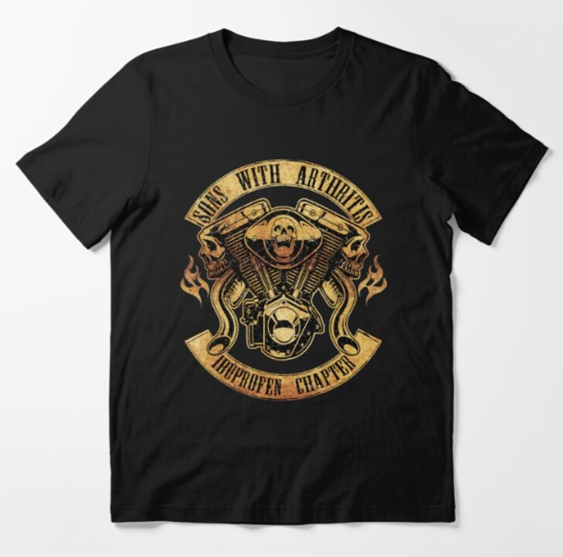Bikergod Motorcycles Sons with Arthritis Ibuprofen Chapter T-shirt Design 2D Full Printed Sizes S - 5XL - NAGA542