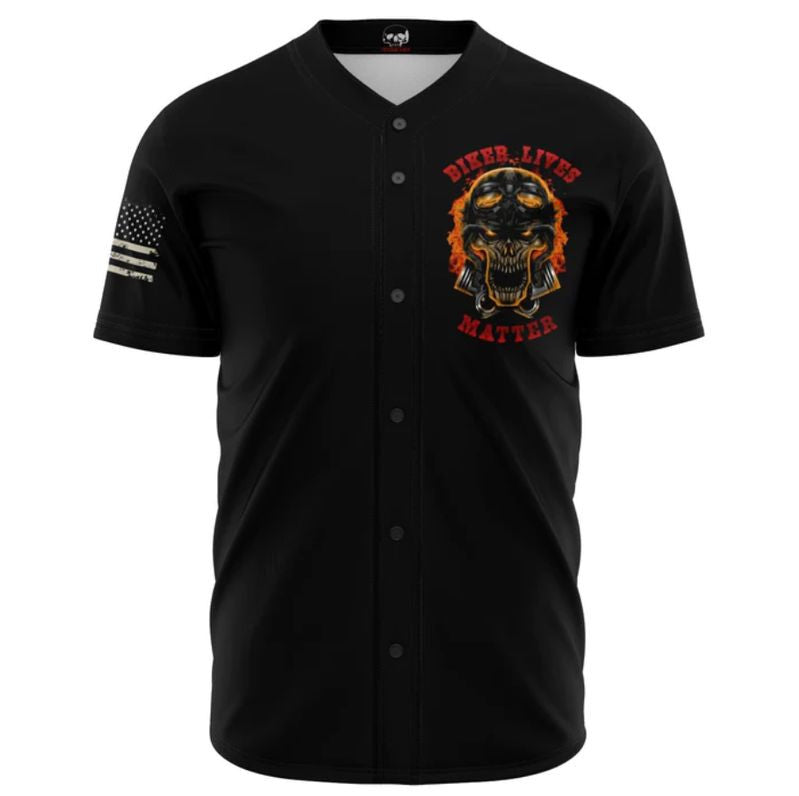 Bikergod Motorcycle Baseball Shirt Design 3D Full Printed High Quality - NMBS069A
