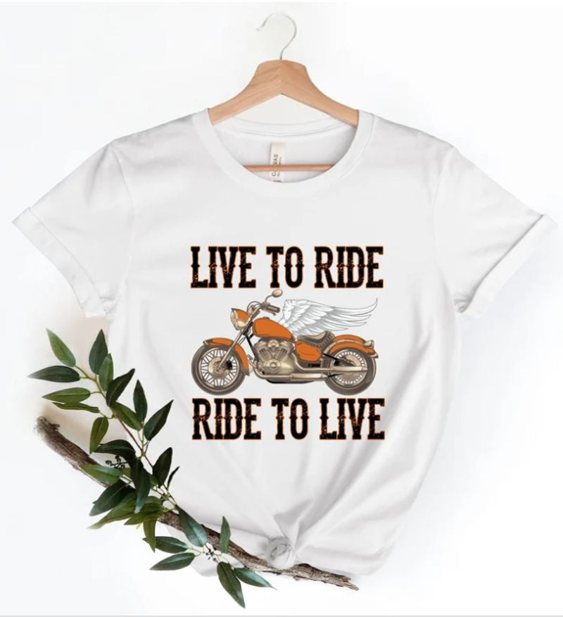 Bikergod Motorcycles Live To Ride T-shirt Design 2D Full Printed Sizes S - 5XL - NAEA290