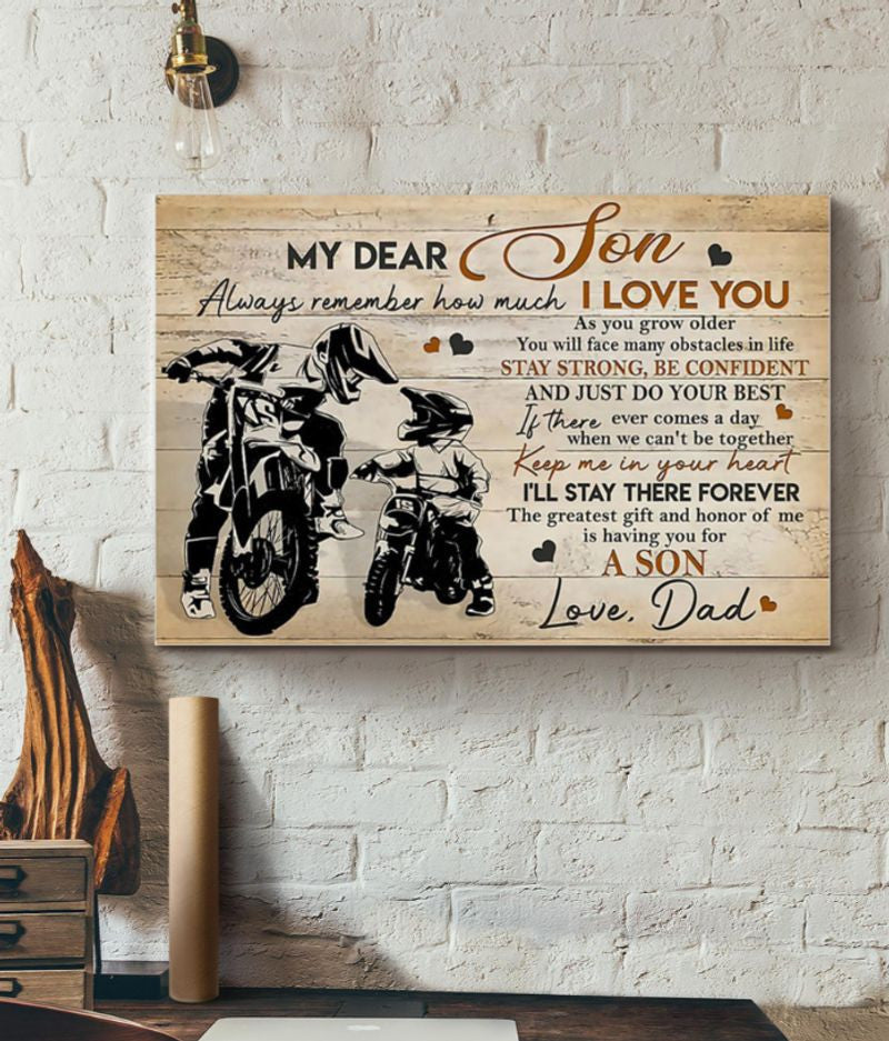 Bikergod Motorcycle MY DEAR SON Always Remember How Much I Love You Poster NANA264