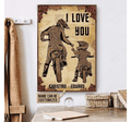 Bikergod Motorcycle Father's Day Father And Son Biker I Love You Custom Names Poster NANA88
