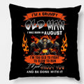 Bikergod Motorcycles I'm A Grumpy Old Man I Was Born In August Pillow Case Design 3D Full Printed NANA246