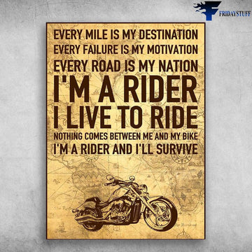 Bikergod Motorcycle I?m A Rider I Live To Ride Vintage Poster NAIA157