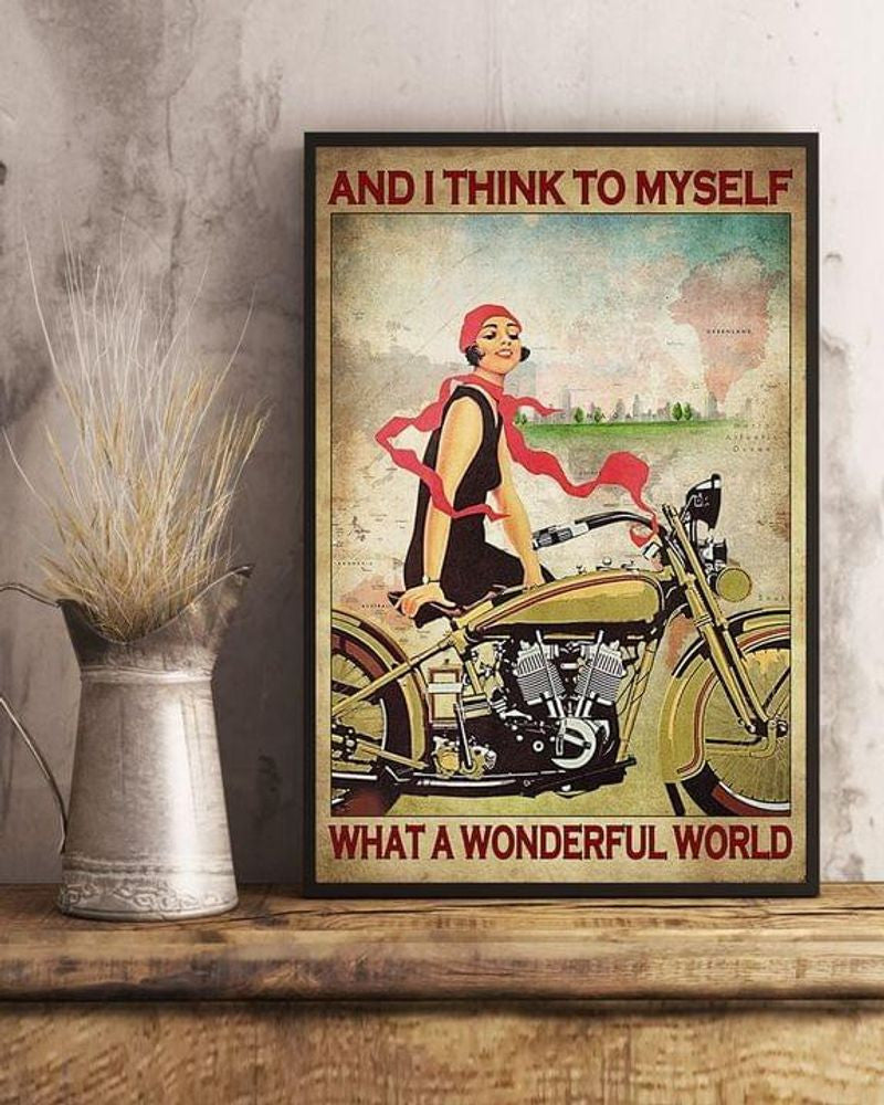 Bikergod Motorcycle And I Think To Myself What A Wonderful World Poster NANA161