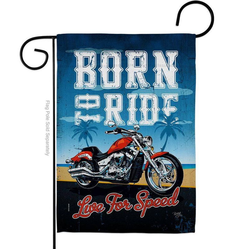 Bikergod Motorcycle Born To Ride Live For Speed Garden Flag TLYA258
