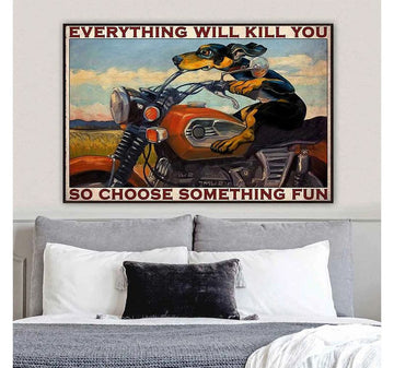 Bikergod Motorcycle Everything Will Kill You Biker Poster NANA122