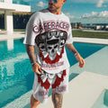 Bikergod Motorcycle Skull Biker Cafe Racer T-shirt And Short Set Design 3D Full Printed NALA347