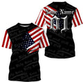 Bikergod Motorcycle US Flag Custom Name And Number  T-shirt Design 3D Full Printed Sizes S - 5XL - NMTM341