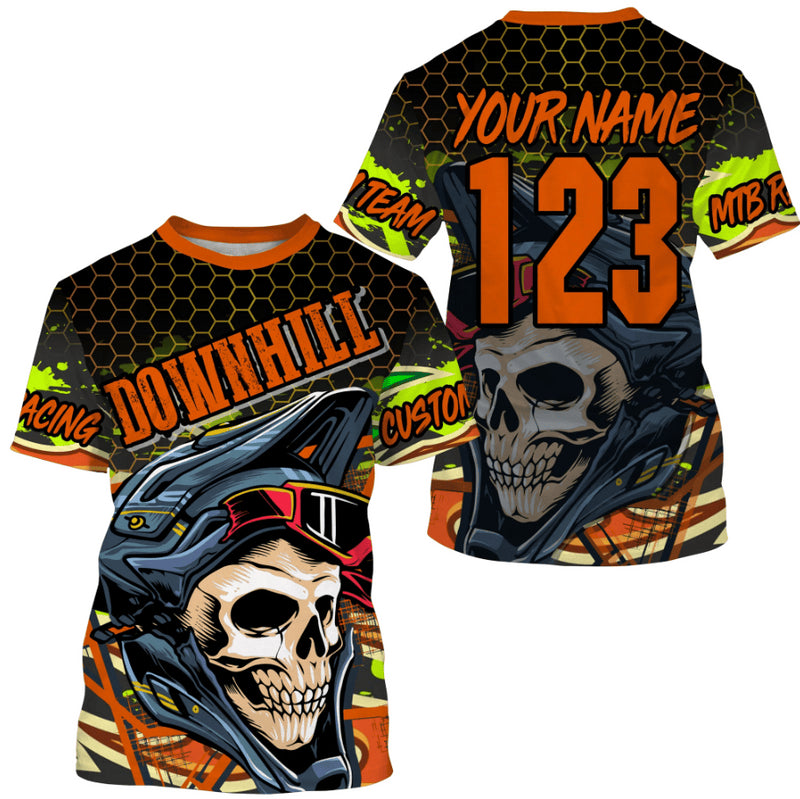 Bikergod Motorcycle DOWNHLL Custom Name And Number  T-shirt Design 3D Full Printed Sizes S - 5XL - NMTM332