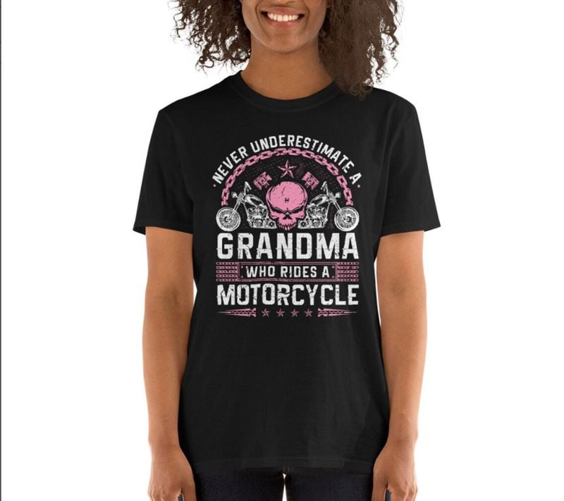 Bikergod Motorcycle Never Underestimate A Grandma Who Rides A Motorcycle T-shirt, Crew-neck Sweatshirt, Hoodie, Tank Top, V-neck T-shirt Design 2D Full Printed Sizes S - 5XL - NAMA302