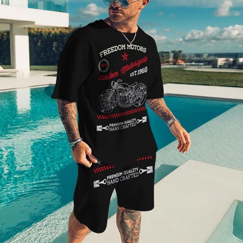 Bikergod Motorcycle Freedom Motors T-shirt And Short Set Design 3D Full Printed NALA341