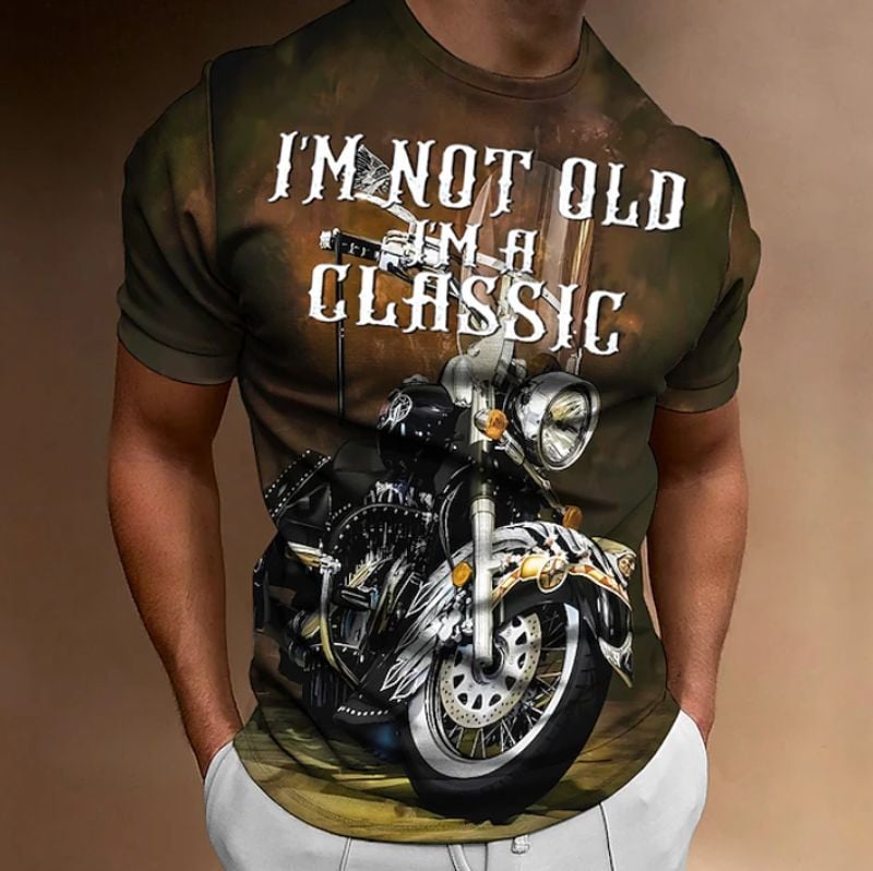 Bikergod Motorcycle I'm Not Old I AM A Classic  T-shirt Design 3D Full Printed Sizes S - 5XL - NAMA207