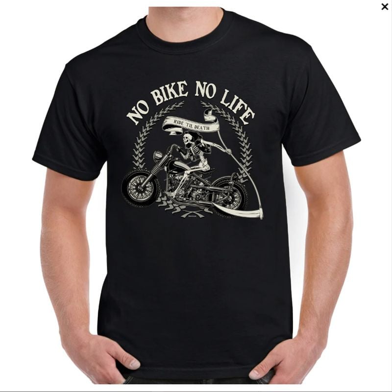 Bikergod Motorcycle No Bike No Life T-shirt, Crew-neck Sweatshirt, Hoodie, Tank Top, V-neck T-shirt Design 2D Full Printed Sizes S - 5XL - NAMA320