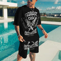 Bikergod Motorcycle Garage Crew T-shirt And Short Set Design 3D Full Printed NALA342