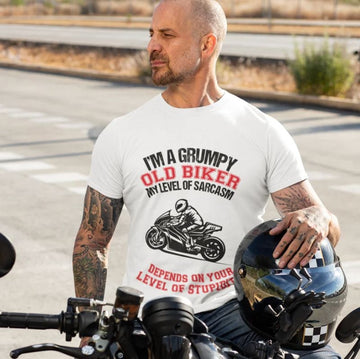 Bikergod Motorcycle I Am A Grumpy Old Biker T-shirt, Crew-neck Sweatshirt, Hoodie, Tank Top, V-neck T-shirt Design 2D Full Printed Sizes S - 5XL - NAMA266
