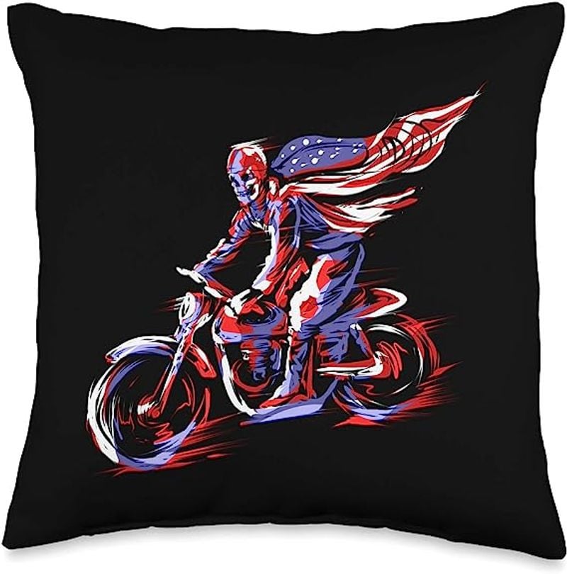 Bikergod Motorcycles Patriotic Biker USA Flag Pillow Case Design 3D Full Printed NAMA216