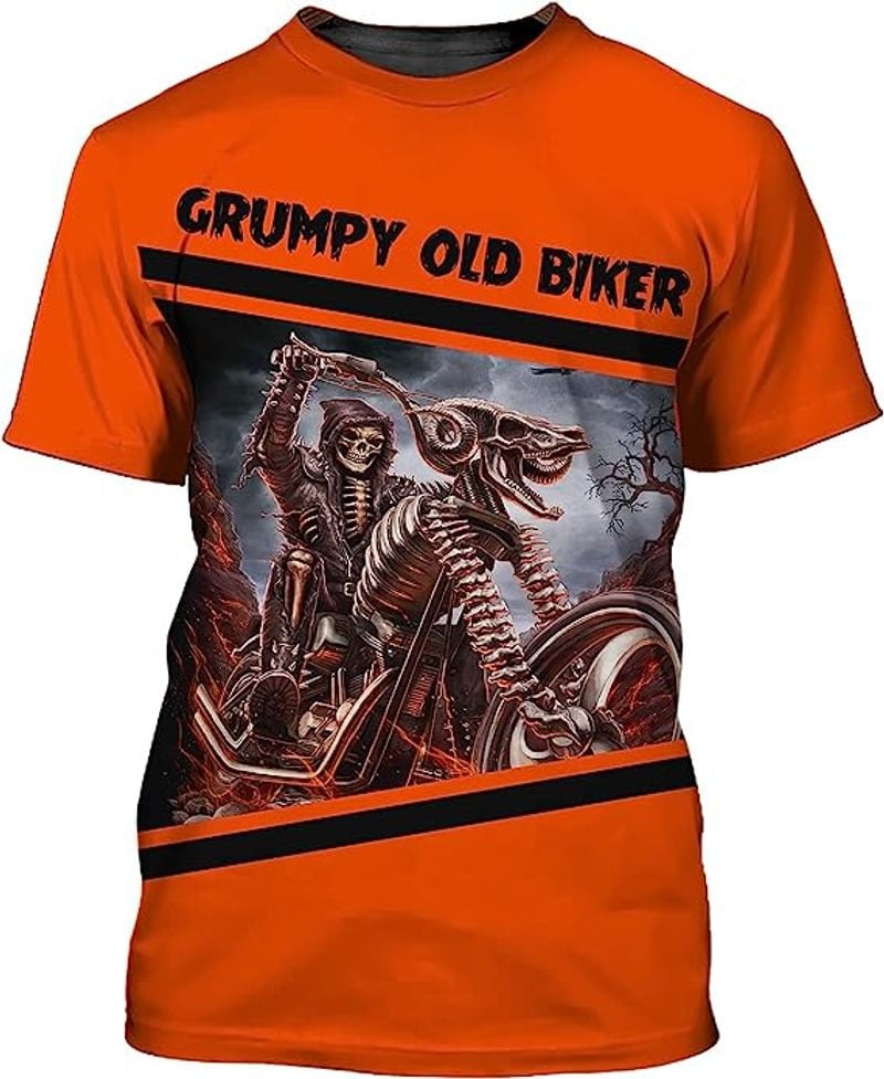 Bikergod Motorcycle Grumpy Old Biker  T-shirt Design 3D Full Printed Sizes S - 5XL - NALA375