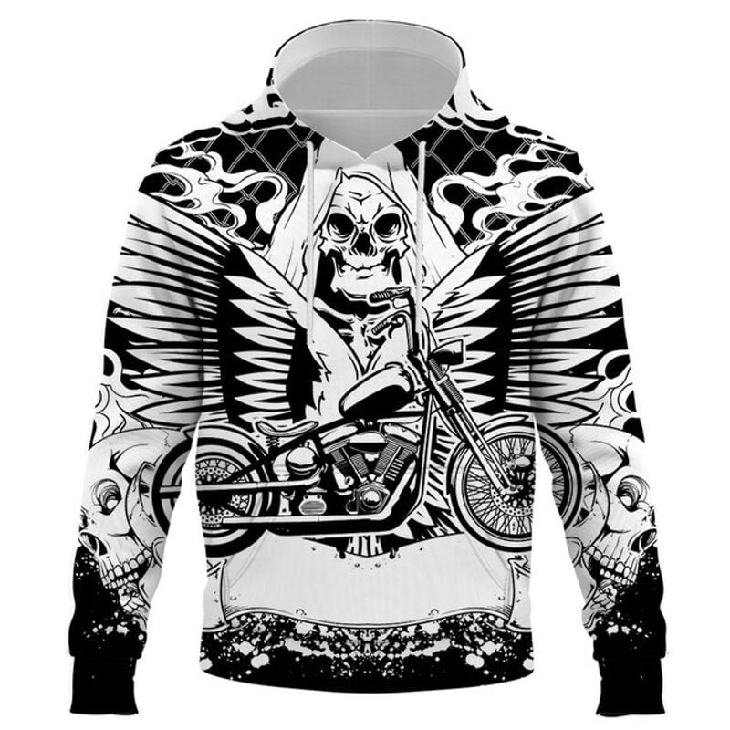 Bikergod Motorcycle Skull Riders  Hoodie Design 3D Full Printed Sizes S - 5XL - NAQA339