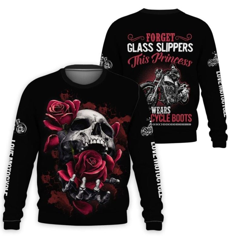 Bikergod Motorcycle This Princess Wears Motorcycle Boots COTTON Sweatshirt Design 3D Full Printed Sizes S - 5XL - NALA172F